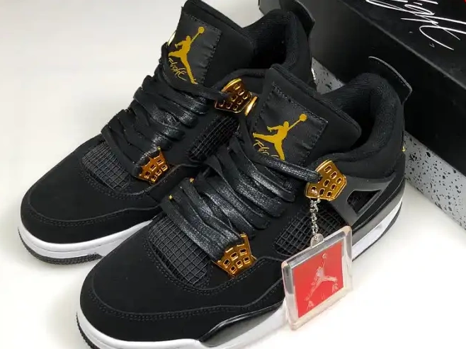Rep Husky Metallic Air Jordan Royalty Black Gold-White 4 308497-032 0531